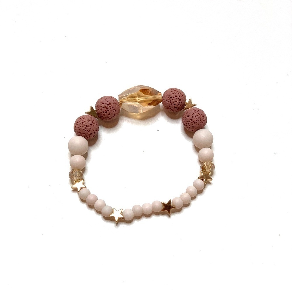 Diffuser Bracelet STRETCH Dusty Rose‎ Lava Stone